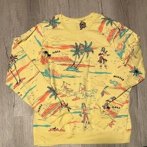 Yellow Tropical Aloha Pullover Sweatshirt